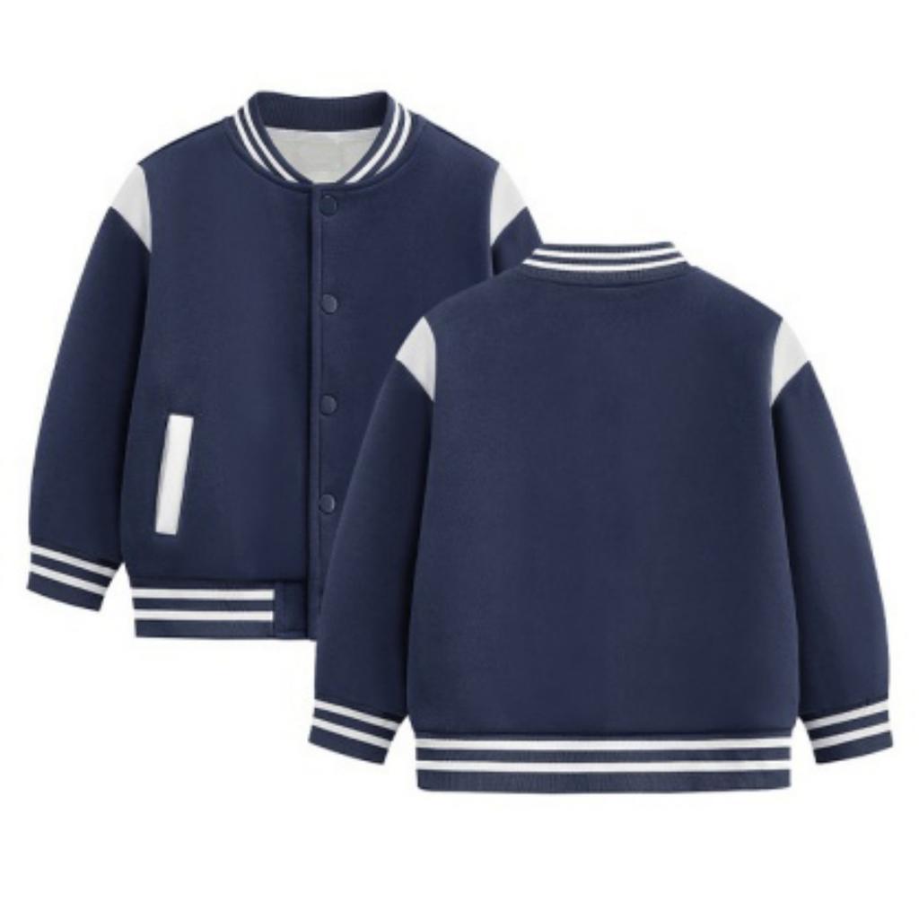 Kids Boys Girls Baseball Jacket Cardigan, Color Button Down Casual Outerwear for Spring and Fall