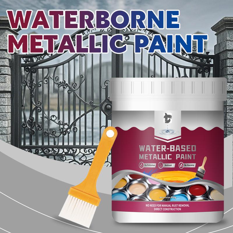 Vernice Metallizzata a Base d'Acqua per Conversione Ruggine Vernice Antiruggine per Strutture in Ferro Grigliati Ristrutturazione e Cambio Colore Vernice