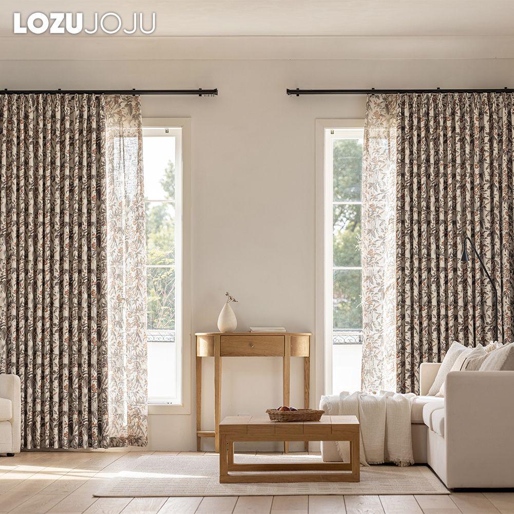 1PC LOZUJOJU American Medieval Style Blackout Curtains with High-density Printed Curtains for Bedroom Living Room Window for Home Decor