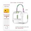 Transparent Small Pet Travel Cage with Large Window, Removable Bottom Mesh & Washable, Portable Bird Carrier with Cover