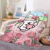 Cute Line Puppy Cartoon Blanket Warm Soft Suitable For Bedroom Sofa Bed Living Room Office Travel Camping Gifts