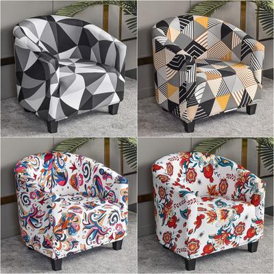 Elastic Geometric Tub Sofa Cover Relax Stretch Spandex Single Club Couch Slipcovers For Living Room Armchair Protector Covers