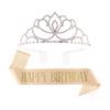 Princess crown bridal rhinestone headband birthday tiara prom party sash