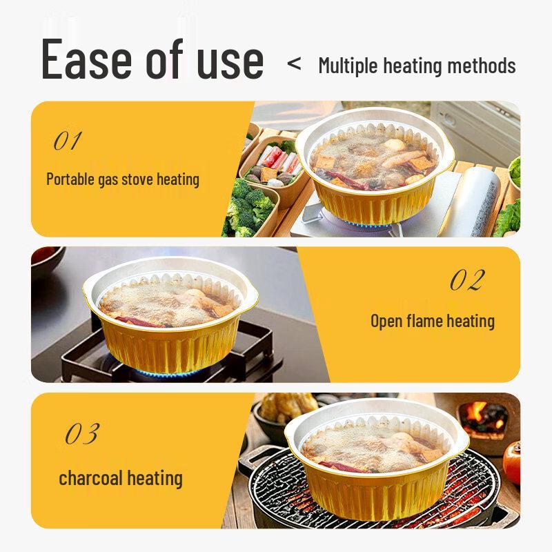 ZISIZ Disposable Outdoor Tin Foil Hot Pot