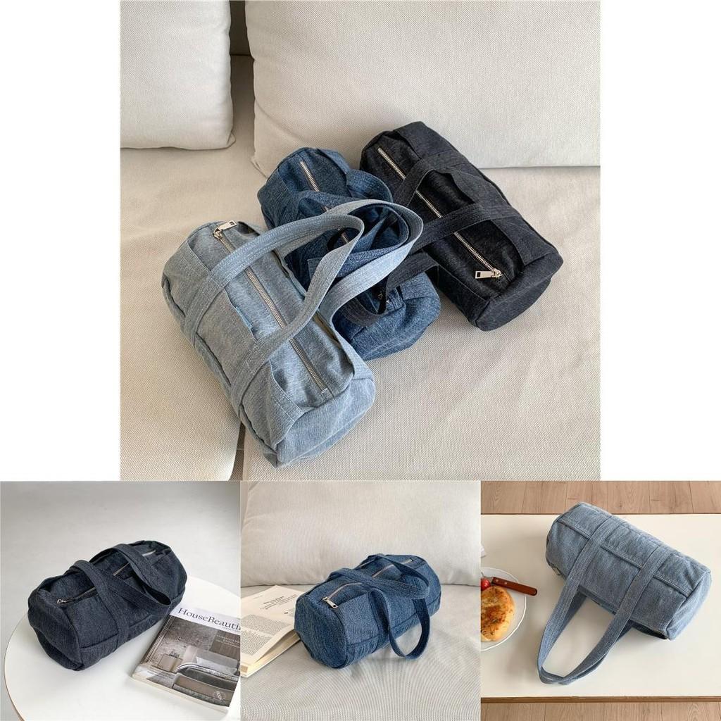 Fashionable Canvas Underarm Round Bucket Bag For Women Ideal For Daily Use