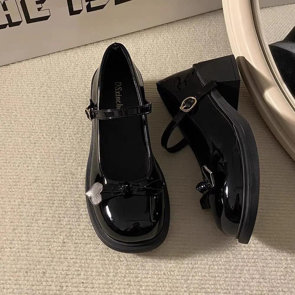 Fashion Chunky Heels with Medium Japanese Style Lolita Cute Block Heel Round Toe Ladies Pumps Kawaii Mary Jane Women's Shoes on Sale Y2k