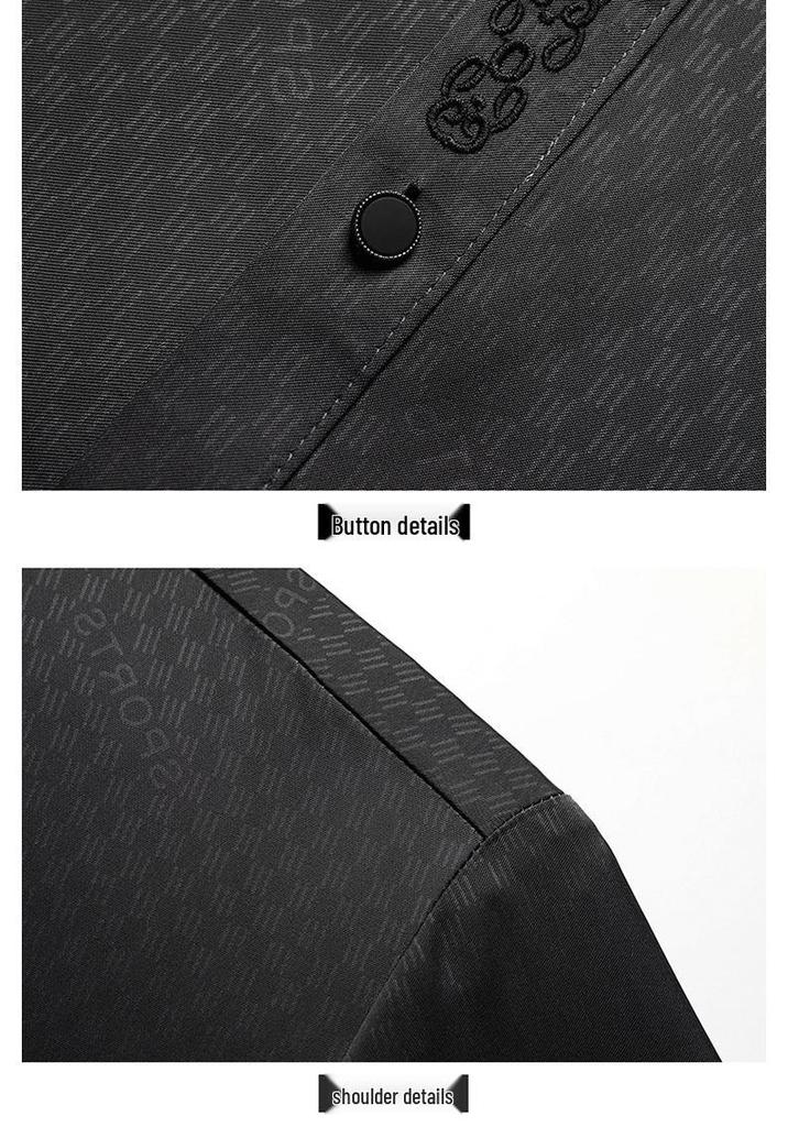 Men's Summer Ice Silk Chinese Two-Piece Set: Loose Short-Sleeve Shirt Suit for Middle-Aged and Elderly