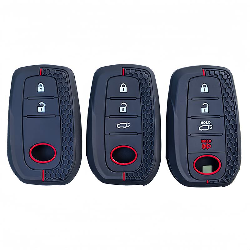 Silicone Car Key Case Cover For Toyota Land Cruiser 200 300 Prado Crown Tlk 200 Yaris Cross Hilux Innova Fortuner Camry 55 Key