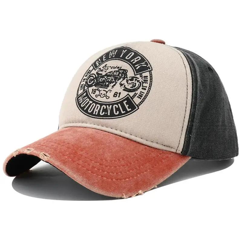 

Мужские шляпы с мотоциклетными принтами, мужские бейсболки, женские летние шляпы, солнцезащитные шляпы, полностью хлопковые, с цветными нашивками, винтажные летние шляпы Adjustable оранжевый