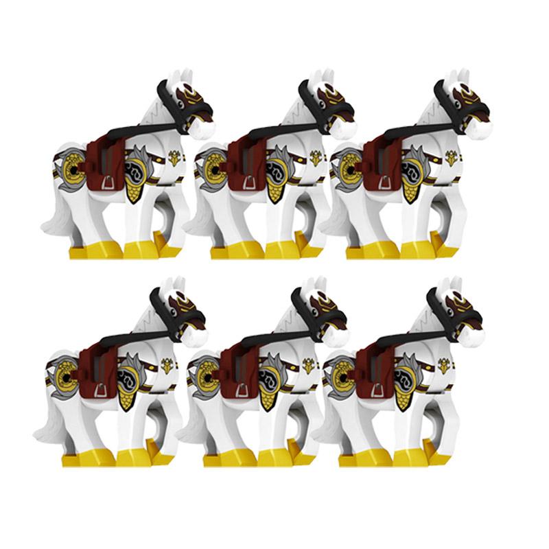 Medieval Military Building Blocks Cavalry Army Horse Animal Elephant Camel Wolf Crocodile Brick Toy Accessories S003