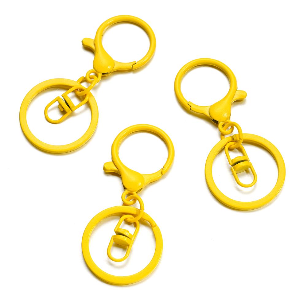 

5Pcs/bag Colorful Keyring With Lobsters Clasps Keychain Pendants Hooks Connectors For DIY Jewelry Bag Crafts Making Findings 30x 68mm жёлтый