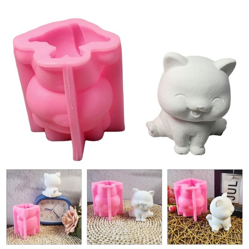 3D Cats Candle Mould Handmade Silicone Molds Soap Molds Ornament Molds Castings Molds Animal Molds Craft Supplies