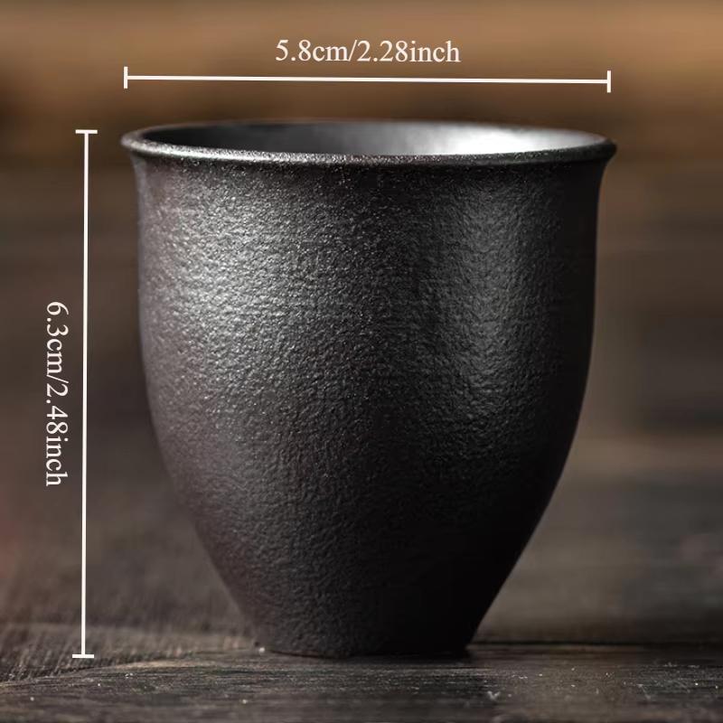 Household Ceramic Tea Cup Gilded Rust Glazed Master Cup Kung Fu Tea Set Accessories