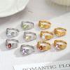 High-end Inlaid Natural Crystal Stone Jewelry Women's French Wire Drawing Process S925 Sterling Silver Niche Light Luxury Ring Women