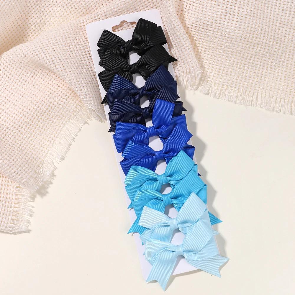 10Pcs/lot Kids Solid Color Ribbon Baby Bows Hair Clips for Baby Girls Handmade Bowknot Hairpin MiNi Barrettes Hair Accessories