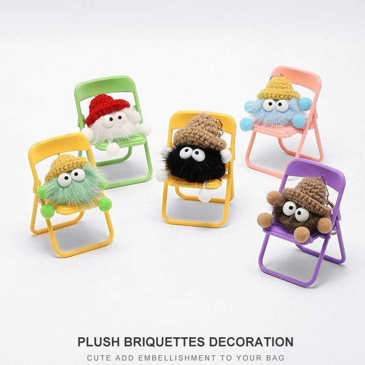 Craftsmanship Workshop New Year Gift Small Coal Ball Bag Pendant Bookbag Cute Ugly Thing Doll Pendant Keychain