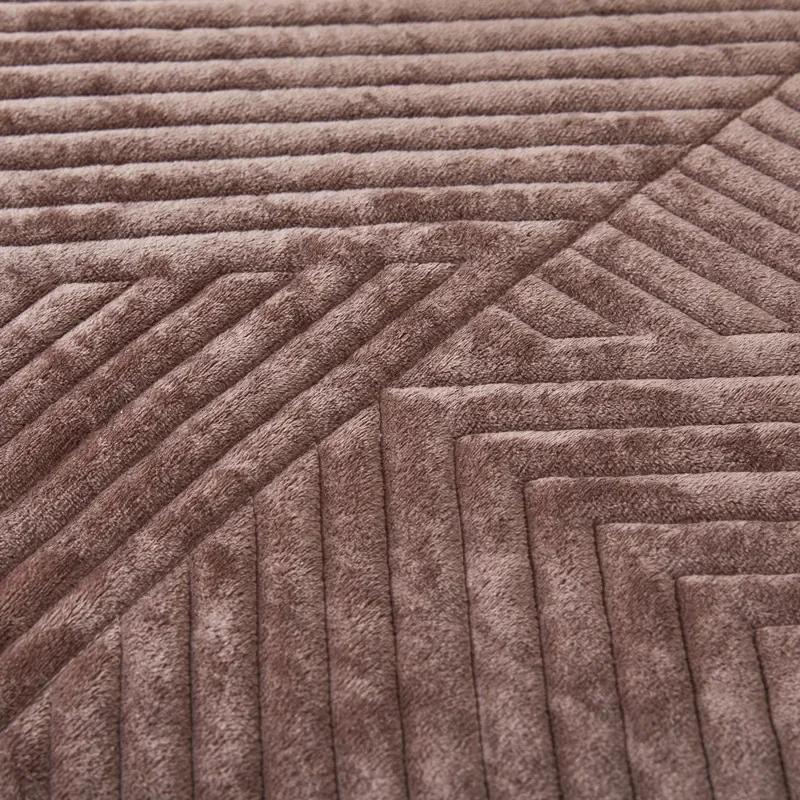 Tykk plysj Sofatrekk Geometriske Striper Sofa Håndkle Anti-skli Kombinasjon Sofa Pute Sliptrekk for stuebeskyttelse
