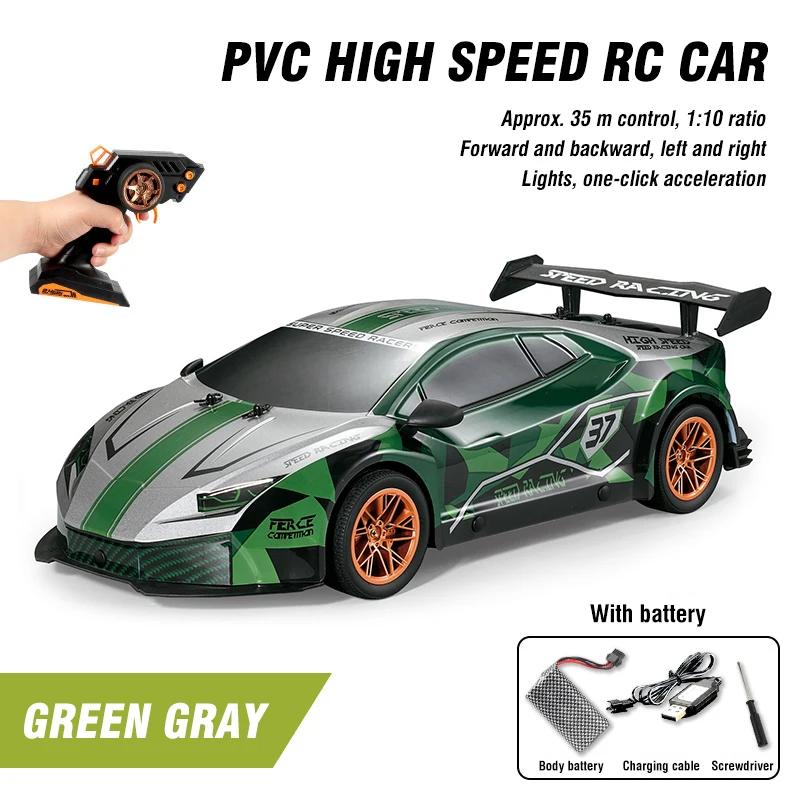 1/10 2.4G Remote Control Racing Car Large PVC High-Speed Drift Cars Competition Vehicle Boys Race Car Game Toy for Children Gift