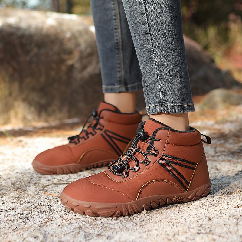 New Men Women Waterproof Barefoot Hiking Shoes Winter Warm Snow Boots Men Plush Sneakers Outdoor Trekking Climbing Boots