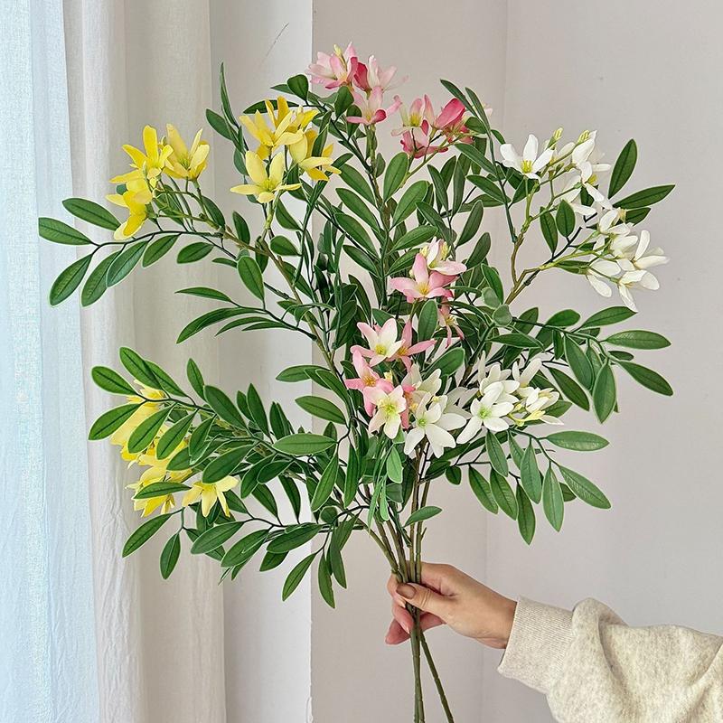 Artificial Flowers Leaves Simulated Green Plant Floral Art Wedding Scene Decor Fake Plants Flower Arrangement Home Decoration