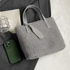 Lamb Wool Underarm Bag Solid Color Tote Bag for Women Travel Shopping Everyday Use