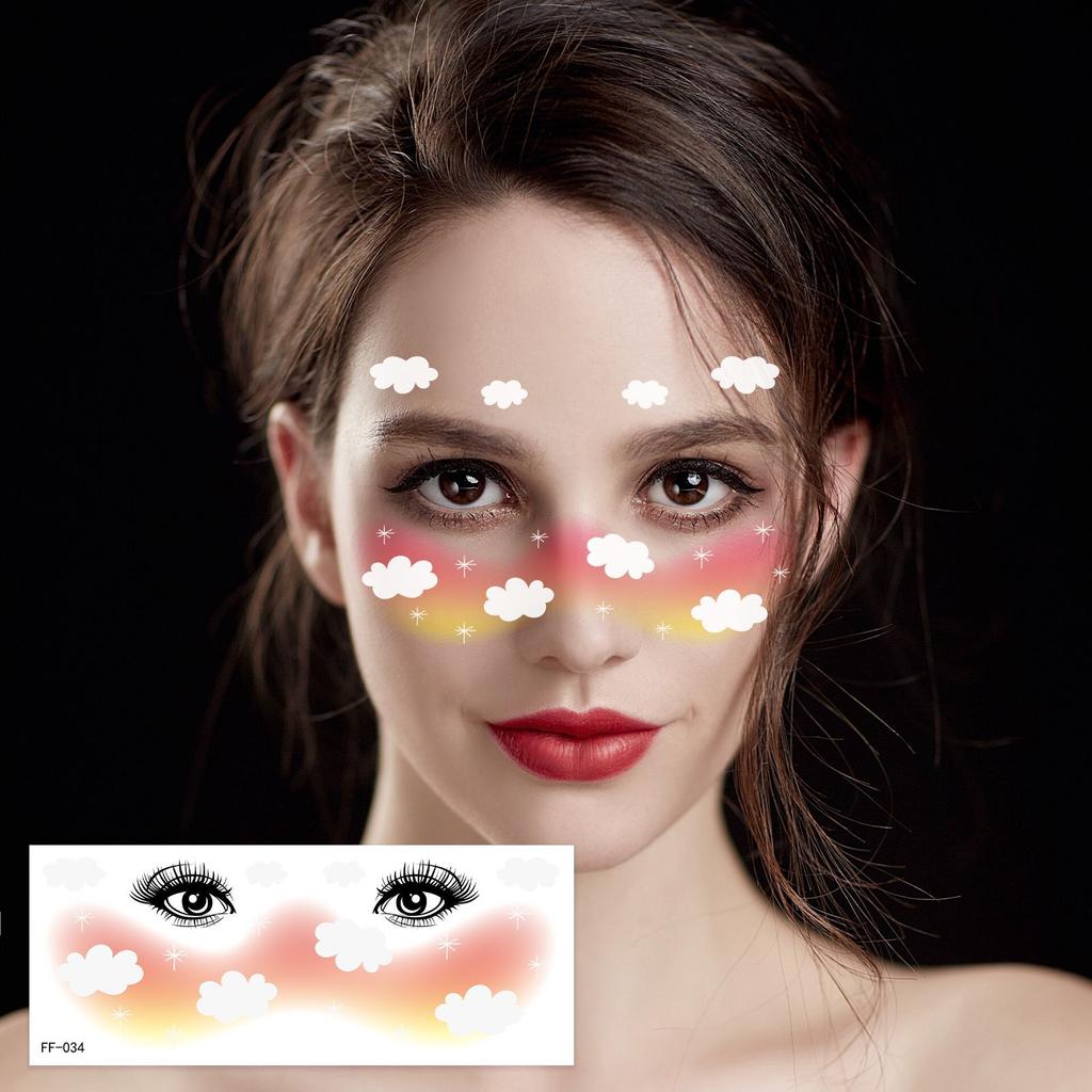 Waterproof Tattoo Stickers, Sweet Spice Girl Blush Face Stickers, Party Makeup, Holiday Prom Tattoo Stickers