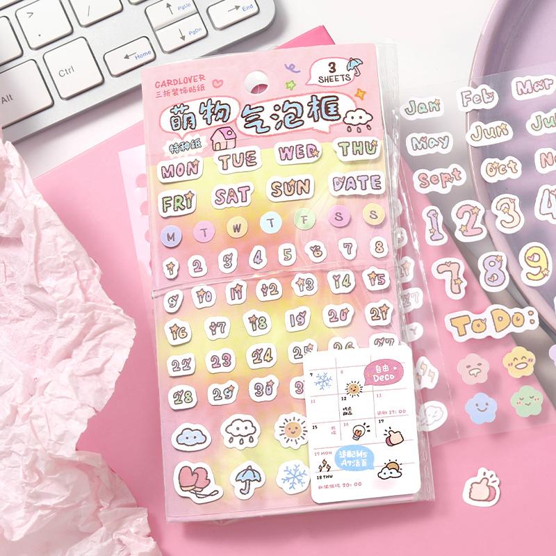 1PC Cute Bubble Frame Series Die Cut Decorative Stationery Stickers Creative Handbook DIY Handmade Scrapbook Aesthetic Supplies