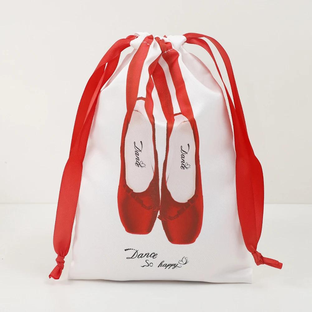 1Pc 18x28cm 4color Dance Shoe Storage Bag Satin Drawstring Pouch Ballet Pointe Shoe Dustproof Pouch Ballet Organizer Package