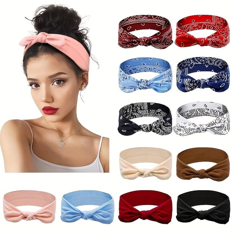 

12 cashew nut flower knot elastic fashion hair band, women s daily exercise Yoga outdoor sweat absorbing Headband