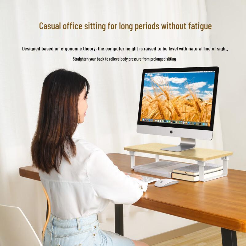 UGREEN Wooden Monitor Riser with Keyboard Storage