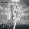 White Alloy Fairy Crown Wands for Girls Princess Wands for Kids Angel Wand for Party Cosplay Costume Wedding Birthday Party 91cm