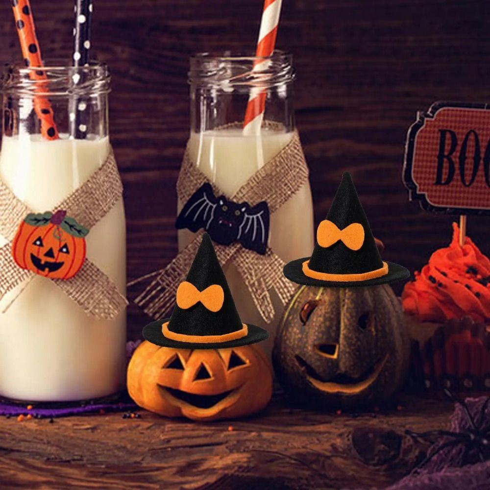 6 PCS New Non-woven Halloween Witch Hat Small Craft DIY Decorations Halloween Party Hats Hat Pumpkin
