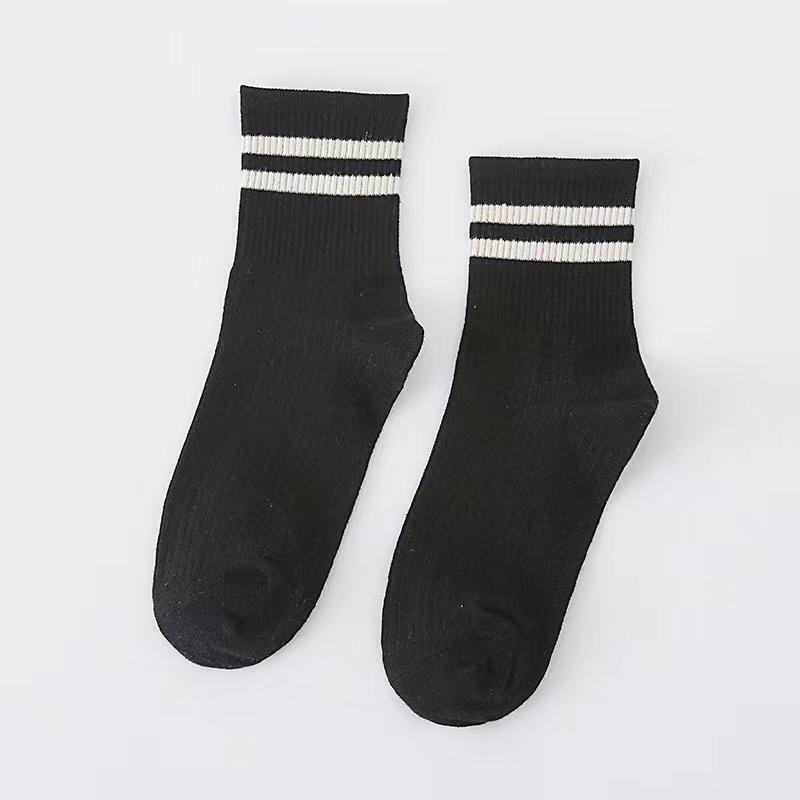 Lot de chaussettes tricotées en coton rayé, chaussettes tendance Harajuku, couleurs tendance, Japon, Corée
