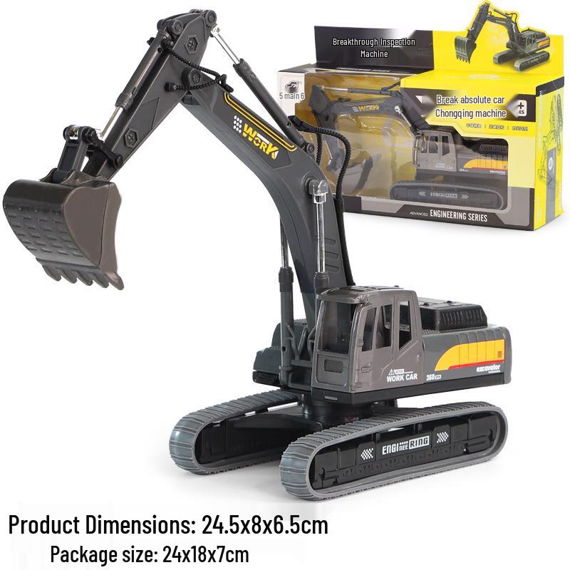 High-Quality 360-Degree Excavator Model Toy Car Simulation Ornament
