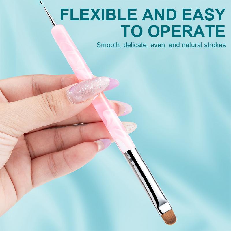 Akrylové malovací tužky na nehty s dvojitým hrotem a dvojím účelem pro design nehtů, měkký štíhlý štěteček, kreslení gelu s přechodem, DIY štětec