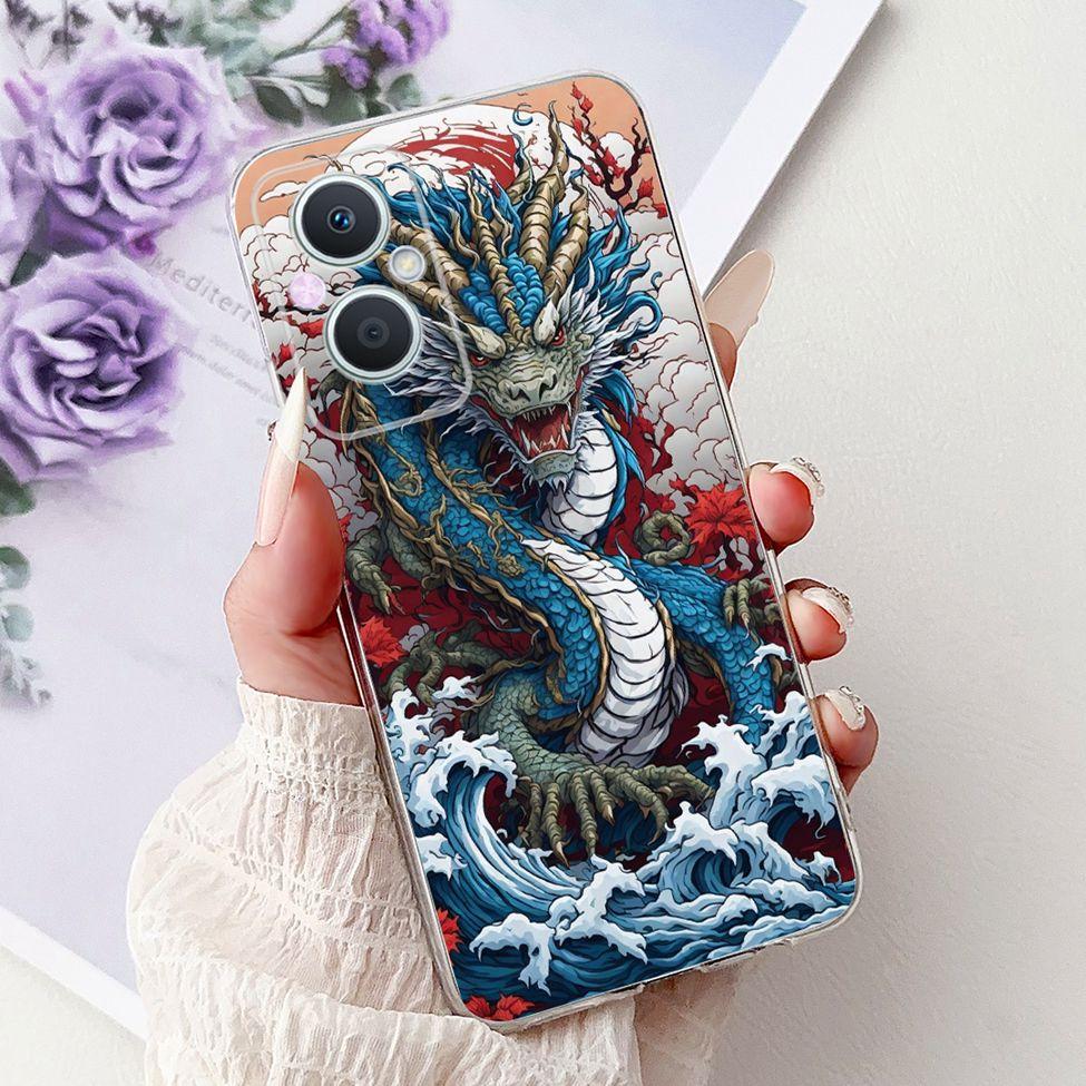 Clear For Oppo Reno 7Z 5G CPH2343 Case For Oppo Reno 8Z 5G CPH2457 Cover Luxury Butterfly Love Fashion Flowers Cool Lion Painted