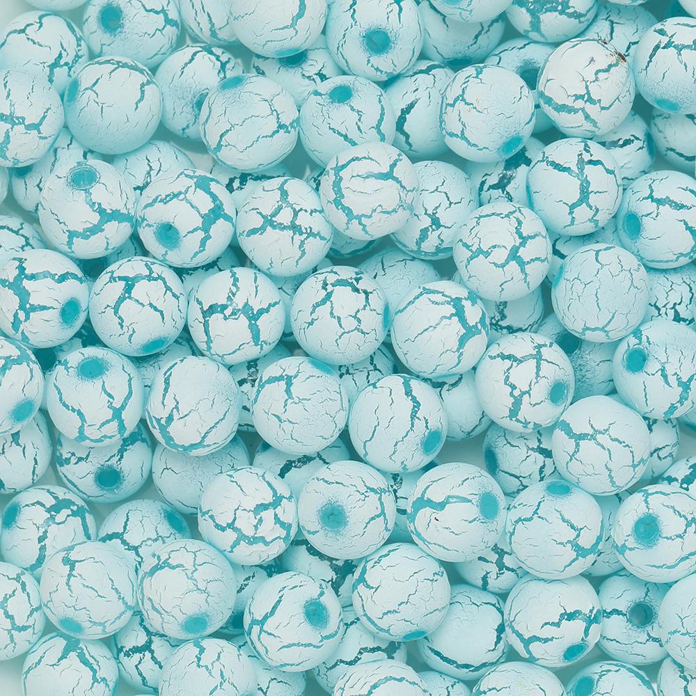 

30/50pcs 8/10mm Round Color Cracked Acrylic Beads for Jewelry Making Multicolor Large Hole Loose Beads DIY Bracelet Necklace 8mm x 50pcs синий