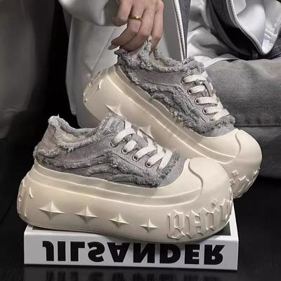 Big Head Platform Bread Shoes Women's Summer Canvas Shoes Small Height-increasing Casual Shoes