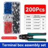 200PCS Crimp Terminals Kit Electrical Tube Terminals Suit VE Tubular Block Cord End Connectors Cable Wire Connector