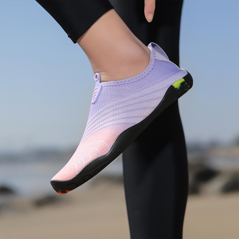 Soft Sole Aqua Shoes for Men Women Breathable Quick Dry Water Sneakers Elastic Slip-on Wading Footwear for Beach Walking Surfing
