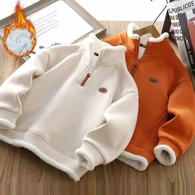 Sudadera de Lana de Cordero para Niños de Invierno Pulóver de Forro Polar para Niños Suéter Grueso y Cálido para Niñas Ropa Casual de Manga Larga para Niños de Otoño
