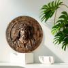 Wooden Unique Jesus Christ Artwork Round Wood Sign, Durable, Easy To Clean, Wall Decor for Home, Office, Bar, Perfect Holiday Gift for Door, Wall Home