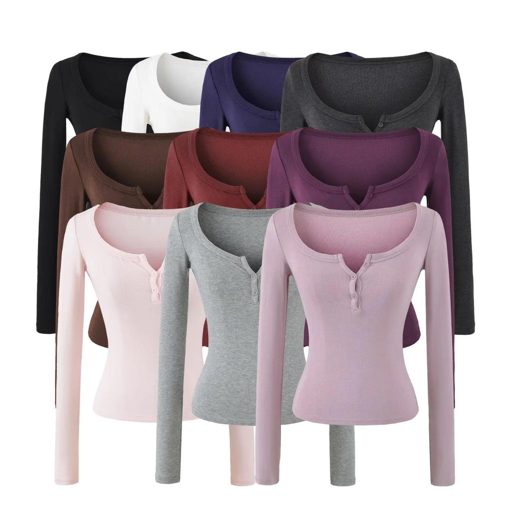 Women's Autumn Spicy Girl Square Neck Faux Cashmere Long Sleeve Top