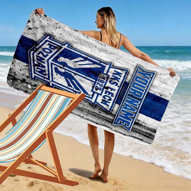 Custom Name Kks Lech Poznan Print Beach Towel, Large Soft Quick Dry Towel for Beach Camping Swimming_xia