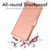 Leather Wallet Case for Oppo A16s, Flip Protective Case Cover with Wallet Card Holder, Stand & Wrist Strap - Rose Gold