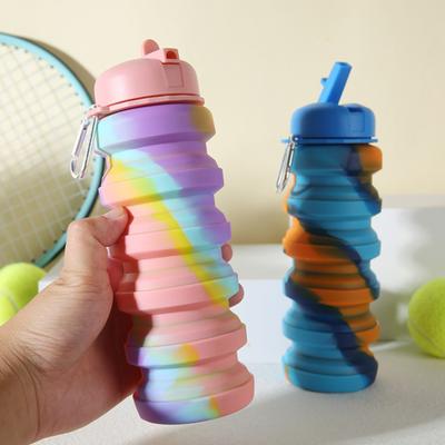 480ML Katlanabilir Silikon Su Şişesi Sızdırmaz Taşınabilir Hafif Açık Hava Bisiklet Spor Salonu Fitness Spor Seyahat Kamuflaj