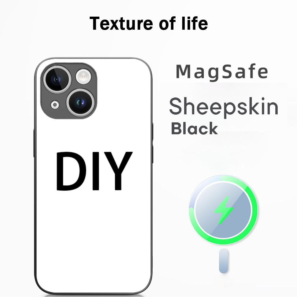 Customized DIY Phone Case For iPhone 16 15 14 13 12 11 Plus Pro Max High-end Luxury Magsafe Sheepskin iPhone 16 Plus