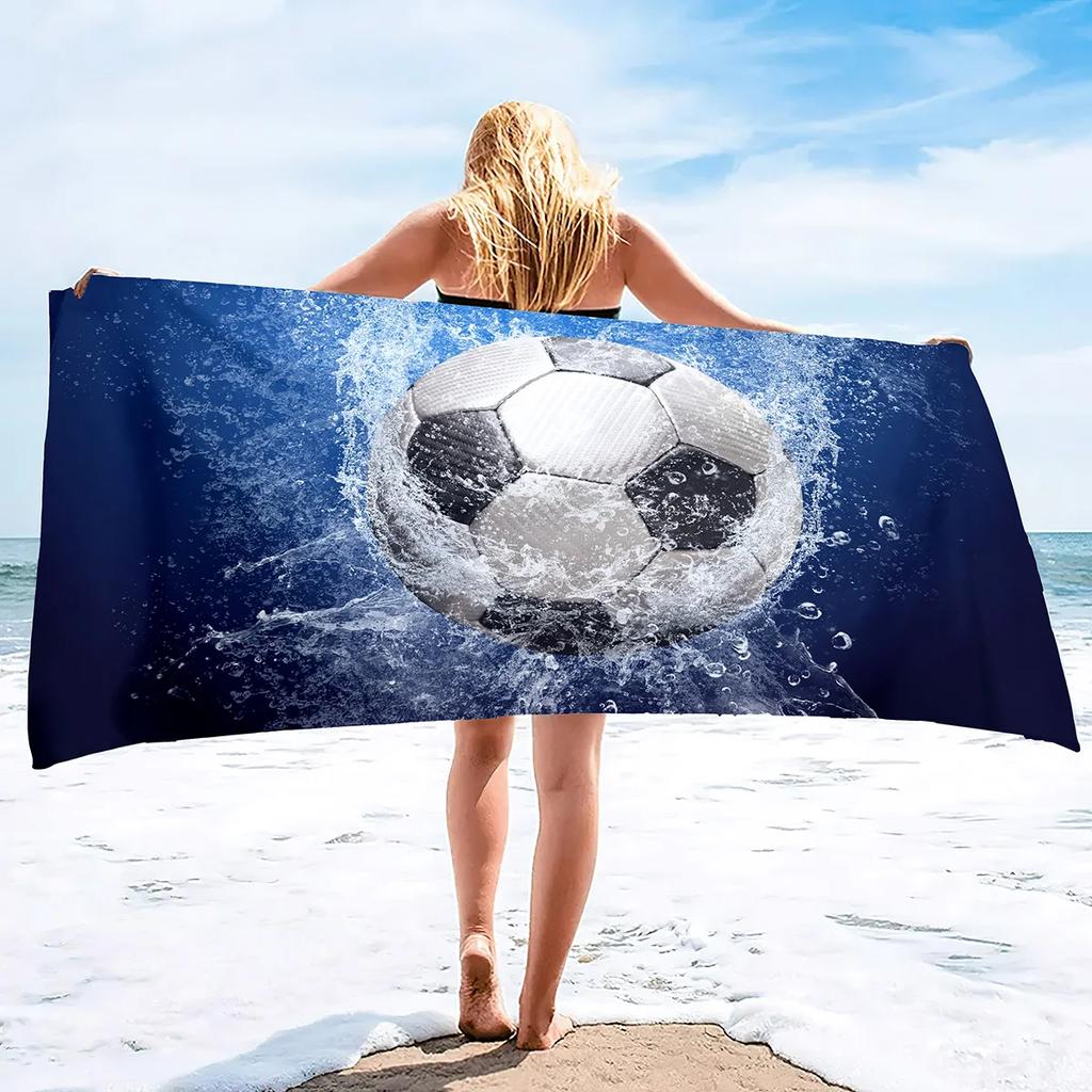 Soccer Beach Towel,Beach Towels for Men Boys,Football Towel Boys Sport Towel, Personalized   Pool Beach,Towel  Teen