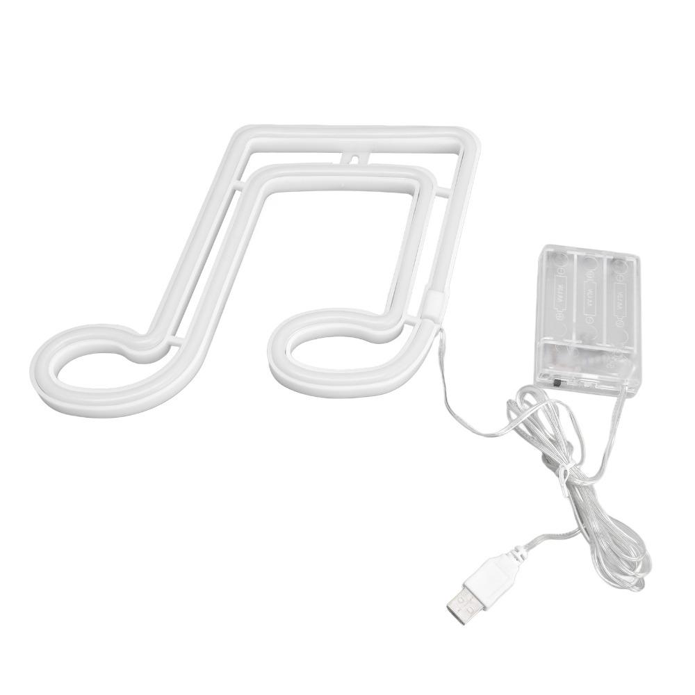 Easy To Install Music Note LED Neon Light Dual Power Supply Warm White Neon Light 1W 4.5V Neon Lamp Party