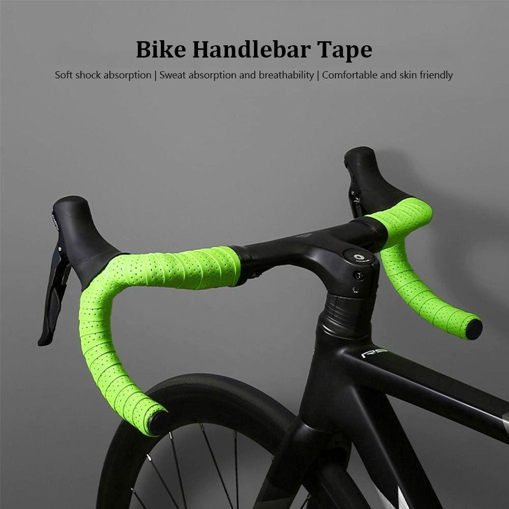2 Rolls Anti-Vibration Bike Handlebar Tape Sweat Absorbing PU EVA Bike Bar Tape Anti-fouling Breathable Bicycle Handle Bar Tape